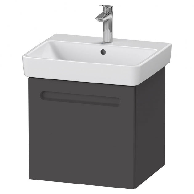 Duravit No.1 Wall Hung 1Drawer Vanity Unit 550mm Wide - Matt Graphite - N14280049490000
