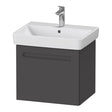 Duravit No.1 Wall Hung 1Drawer Vanity Unit 600mm Wide - Matt Graphite - N14281049490000