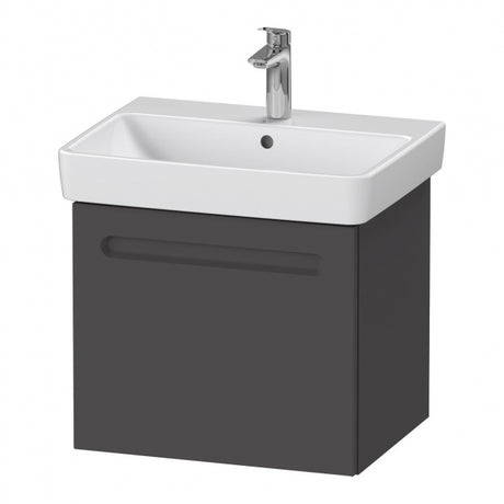 Duravit No.1 Wall Hung 1Drawer Vanity Unit 600mm Wide - Matt Graphite - N14281049490000