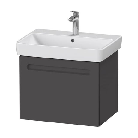 Duravit No.1 Wall Hung 1Drawer Vanity Unit 650mm Wide - Matt Graphite - N14282049490000