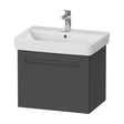 Duravit No.1 Wall Hung 1Drawer Vanity Unit with Internal Drawer and Basin 650mm Wide - Matt Graphite - N14382049490000