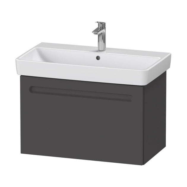 Duravit No.1 Wall Hung 1Drawer Vanity Unit 800mm Wide - Matt Graphite - N14383049490000