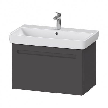 Duravit No.1 Wall Hung 1Drawer Vanity Unit 800mm Wide - Matt Graphite - N14383049490000