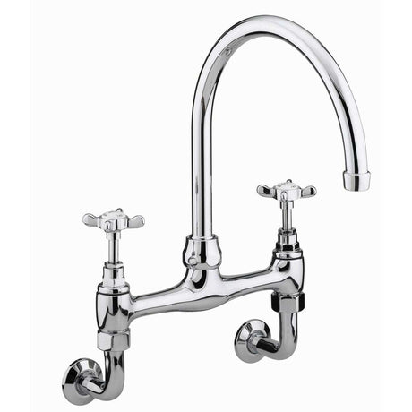 Bristan 1901 Wall Mounted Bridge Kitchen Sink Mixer Tap - Chrome - N WMDSM C