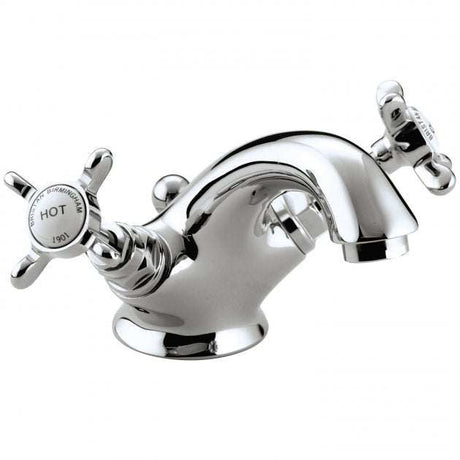 Bristan 1901 Traditional Pop Up Waste Basin Mixer Tap with Ceramic Disc Valves - Chrome - NBASCCD