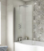 Nuie Curved Bath Screens Polished Chrome Contemporary B-Bath Screen - 