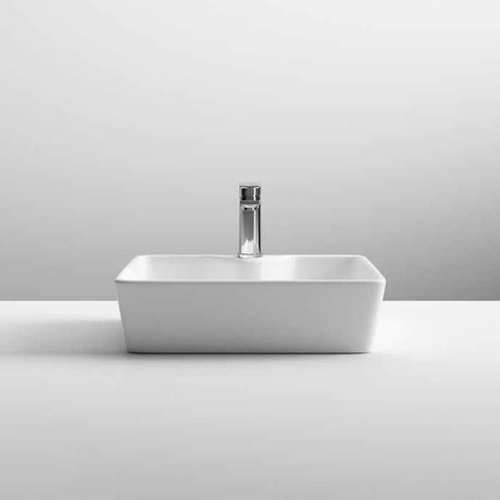 Nuie Vessels 1 Tap Hole Square Countertop Basin 485mm Wide - White - N
