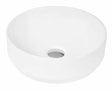 Hudson Reed Vessel Sit-On round white countertop bathroom basin with 350mm width and zero tap hole design