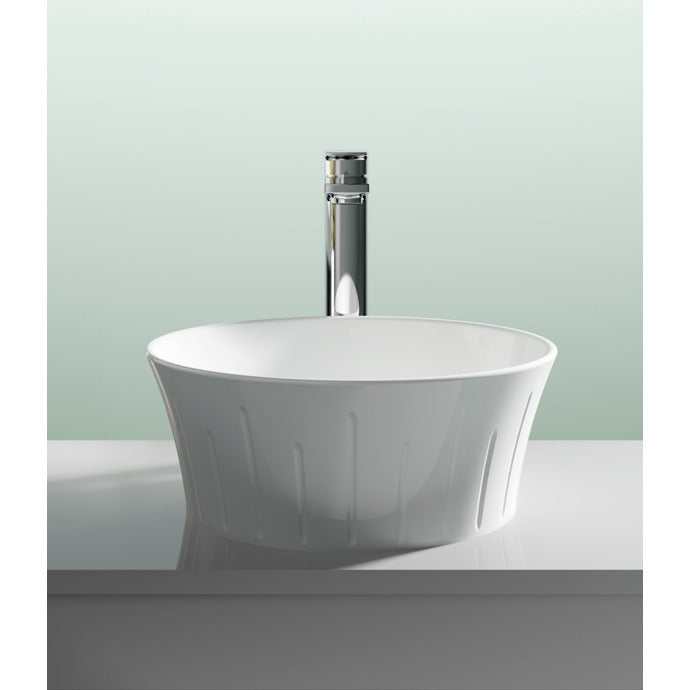 Nuie Vessels Countertop Round Sit-On Basin 360mm Wide - 0 Tap Hole - NBV167