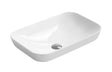 Hudson Reed Vessel white rectangular 520mm countertop basin with zero tap hole