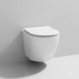 Nuie Freya Rimless Slim Sandwich Soft Close Seat Wall Hung Toilet Pan 480mm Projection - White - NCG340