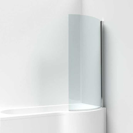Nuie Curved Bath Screens Polished Chrome Contemporary P-Bath Screen - 