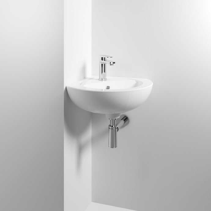 Nuie Wall Hung Basins White Contemporary Corner Basin - NCU862