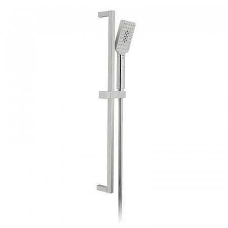 Vado Nebula Slide Rail Shower Kit with rectangular 3-function rub-clean handset and 700mm chrome slide rail