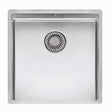 Reginox Elite Integrated stainless steel square kitchen sink with built-in basket waste and smooth finish