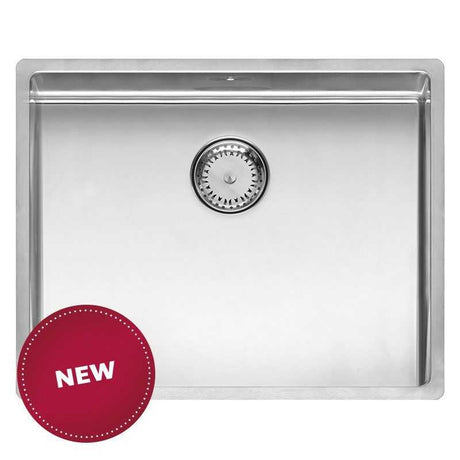 Reginox Elite Integrated New York 50x40 stainless steel kitchen sink with matt inox finish and basket waste, suitable for inset, integrated, or undermount installation