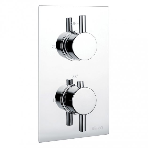 Niagara Equate Round Concealed Twin Thermostatic Shower Valve Only In Chrome - 9312