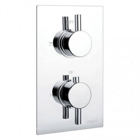 Niagara Equate Round Concealed Twin Thermostatic Shower Valve Only In Chrome - 9312