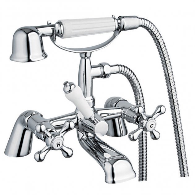 Niagara Kingsbury Traditional Bath Shower Mixer Tap with Shower Kit In Chrome - 9124