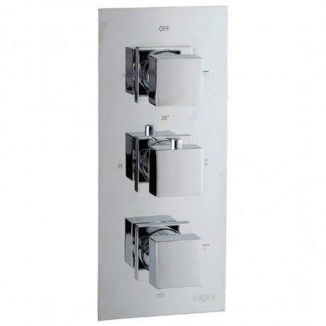Niagara Observa Square Concealed Triple Thermostatic Shower Valve Only In Chrome - 9311