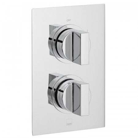 Vado Notion 2 Outlet chrome thermostatic shower valve with two handles wall mounted