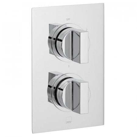 Vado Notion 3 Outlet chrome thermostatic shower valve with two handles wall mounted