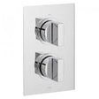 Vado Notion 1 Outlet chrome concealed thermostatic shower valve with two handles wall mounted