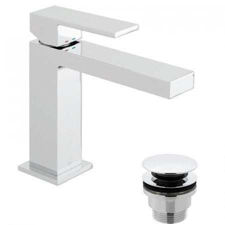 Vado Notion Slimline chrome single lever mono basin mixer with clic-clac waste