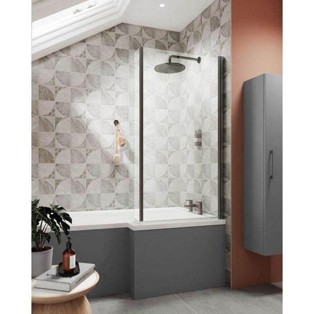Nuie Shower Baths White Contemporary Left Hand Square Bath 1700mm - WBS1785L