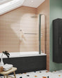 Nuie Bath Screens Polished Chrome Contemporary Straight Screen Fixed P