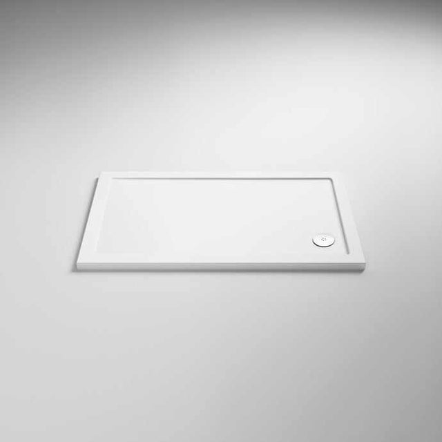 White Nuie Shower Trays contemporary rectangular stone resin shower tray 1100x900mm with flat-top surface and modern design