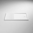 Nuie Walk-In Rectangular Shower Tray 1700mm x 800mm in white with low profile, anti-slip surface, and durable stone resin construction for modern bathrooms