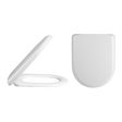 Nuie White Contemporary D Shaped Soft Close Toilet Seat - NTS002