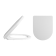 Nuie Asselby D-Shape Soft Close Hinge Thermoplastic Toilet Seat - Whit