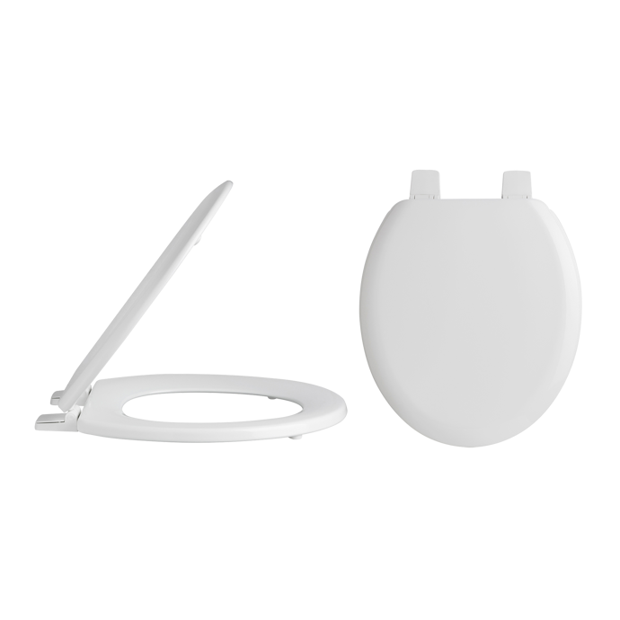 Nuie Traditional Plastic Hinges Wooden Toilet Seat - White - NTS303