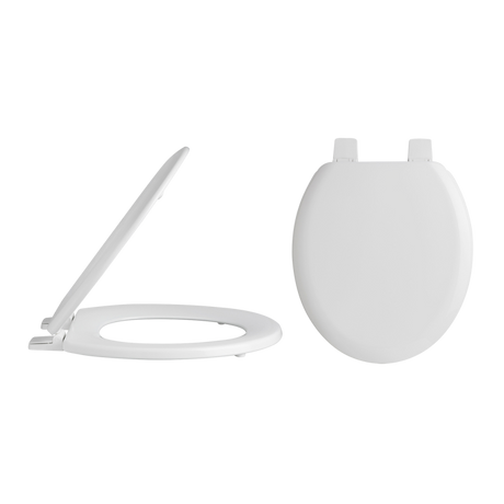 Nuie Traditional Plastic Hinges Wooden Toilet Seat - White - NTS303