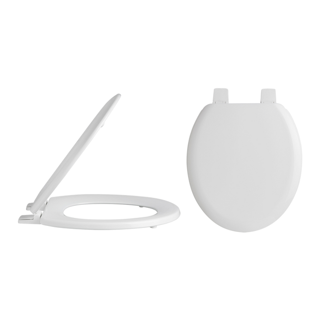 Nuie Traditional Plastic Hinges Wooden Toilet Seat - White - NTS303