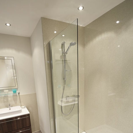 Nuance T&G Modern Vanilla Quartz Wall Panel 2420mm High X 600mm Wide - Gloss - Cream - 814267
