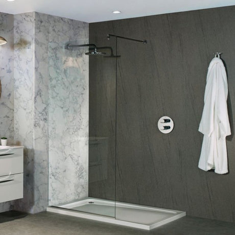Nuance T&G Natural Stone Wall Panel 2420mm High X 1200mm Wide - Roche - Grey - 817374