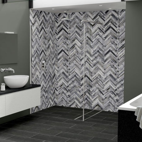 Nuance T&G Herringbone Whitewash Wall Panel 2420mm High X 1200mm Wide Shell - 817619