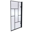 Nuie Abstract Black Hinged 8mm Glass Bath Screen 1520mm Height x 830mm Wide - NSSQ7BB