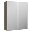 Nuie Arno 715mm High x 600mm Wide Mirrored Bathroom Cabinet (50/50) - Grey Vicenza Oak - OFF2517