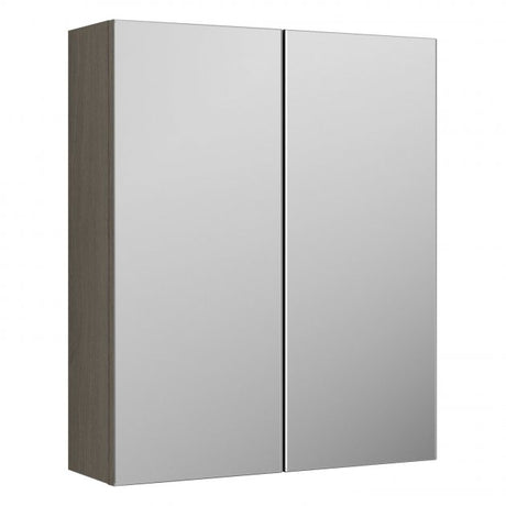 Nuie Arno 715mm High x 600mm Wide Mirrored Bathroom Cabinet (50/50) - Grey Vicenza Oak - OFF2517