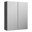 Nuie Arno 715mm High x 600mm Wide Mirrored Bathroom Cabinet (50/50) - Anthracite Woodgrain - OFF517N