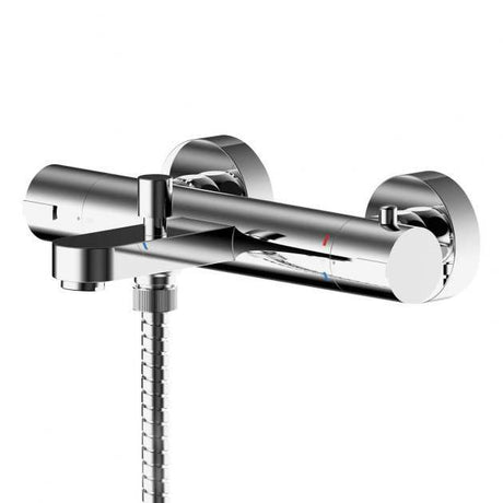 Nuie Arvan Thermostatic Wall Mounted Bath Shower Mixer Tap - Chrome - ARV005