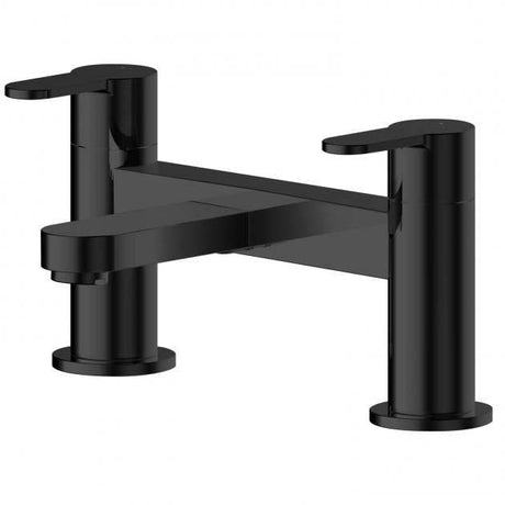 Nuie Arvan Pillar Mounted Modern Bath Filler Tap Pillar - Matt Black - ARV403