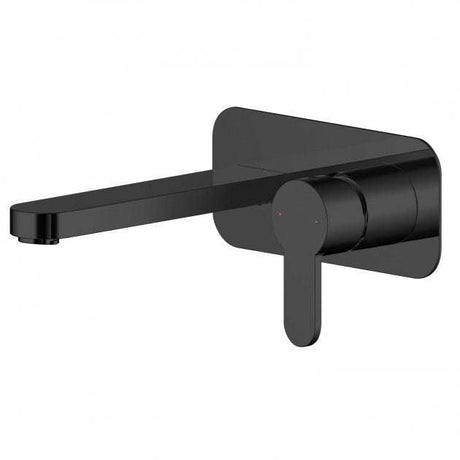 Nuie Arvan Wall Mounted 2-Hole Basin Mixer Tap with Plate  - Matt Black - ARV428