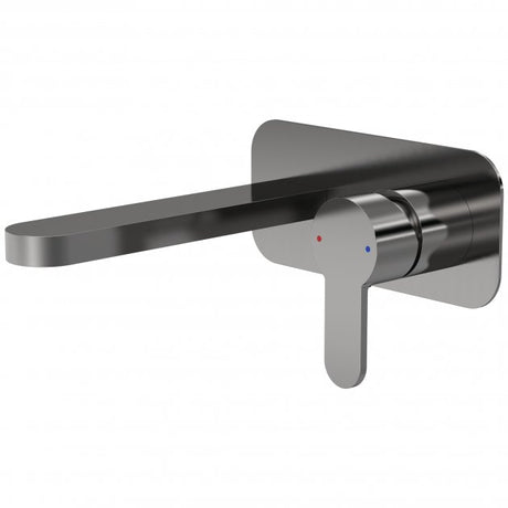 Nuie Arvan 2-Hole Wall Mounted Basin Mixer Tap with Plate - Brushed Gun Metal - ARV728
