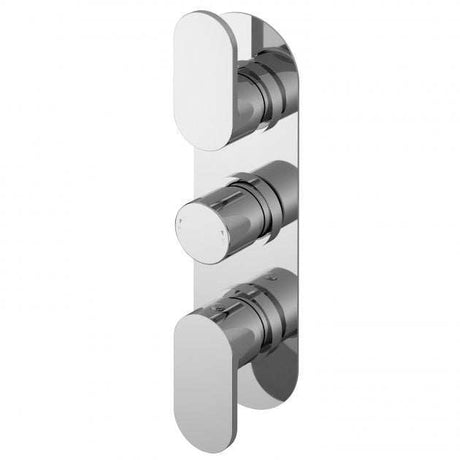 Nuie Binsey Triple Handle Thermostatic Concealed Shower Valve - Chrome - BINTR02