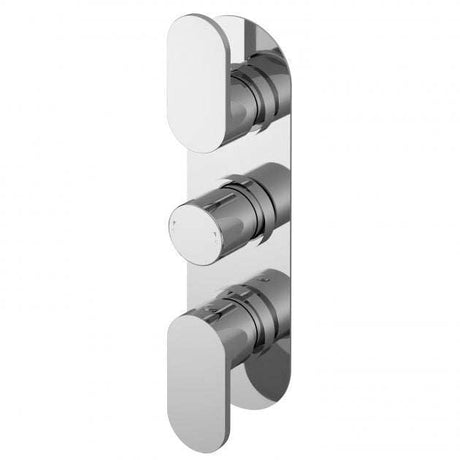 Nuie Binsey Diverter triple handle thermostatic concealed shower valve with sleek chrome finish